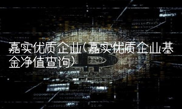 嘉实优质企业(嘉实优质企业基金净值查询)