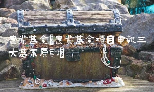 农业基金(农业基金项目申报三大基本原则)