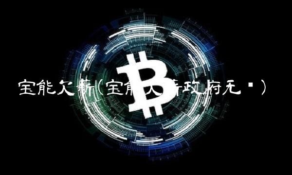 宝能欠薪(宝能欠薪政府无为)